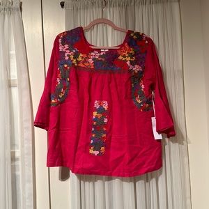 J Marie embroidered blouse small NWT